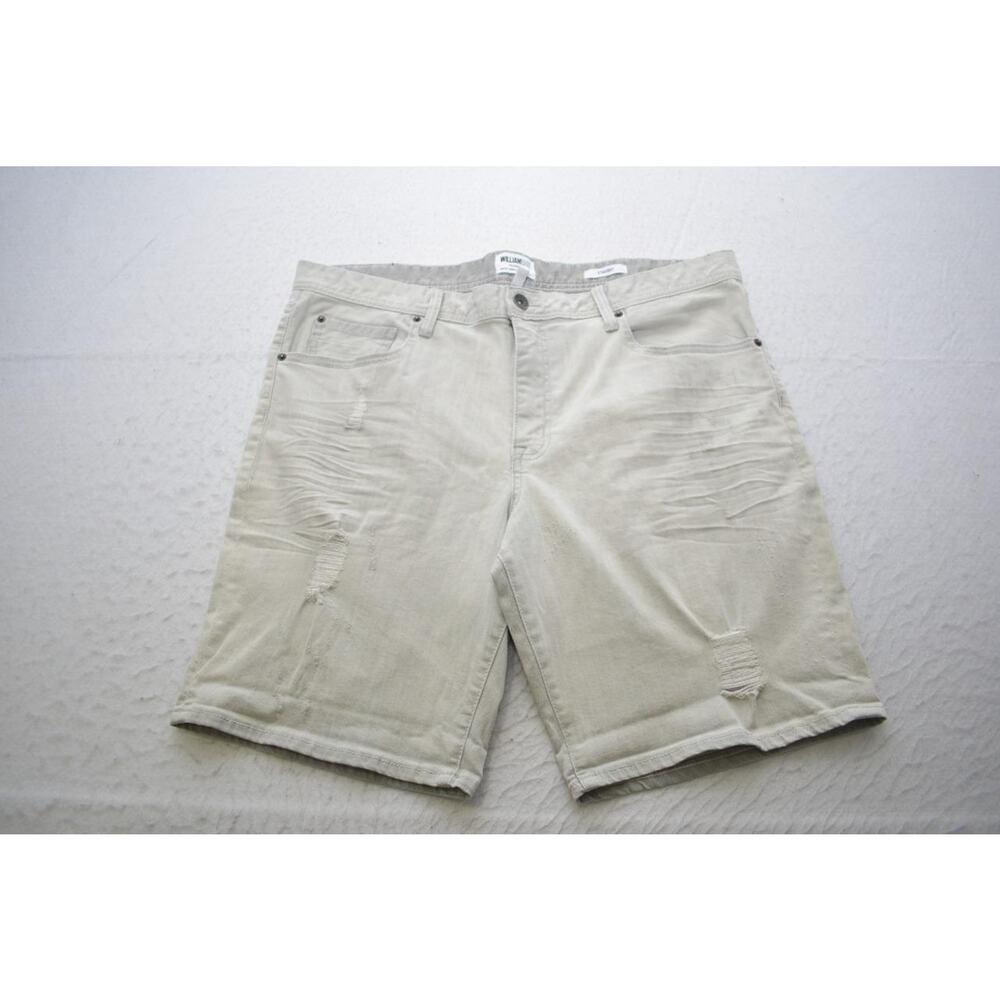 William Rast Straight Denim Jean Shorts Distressed Rugged Gray Mens Size 38‎ NWT